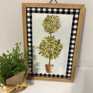 Lemon Topiary Rustic Wall Decor Art Sign Hanging